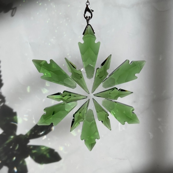 Crystal Snowflake Sun Catcher Christmas Tree Decor Czech Bohemia Crystal Gift - Picture 9 of 10